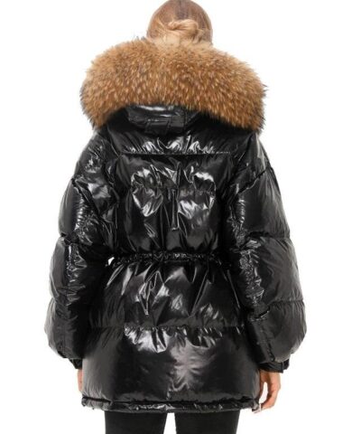 Simplee Millennium Fur Trim Down Coat - Image 4