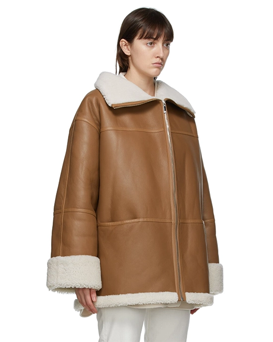 Alternative view of Toteme Signature Shearling Jacket Auburn
