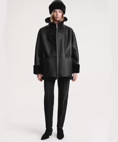 Toteme Signature Shearling Jacket Black 20317801 1