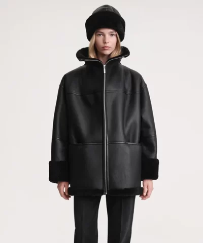 Toteme Signature Shearling Jacket Black 20317801 2