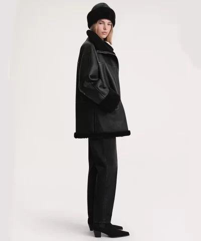 Toteme Signature Shearling Jacket Black 20317801 3