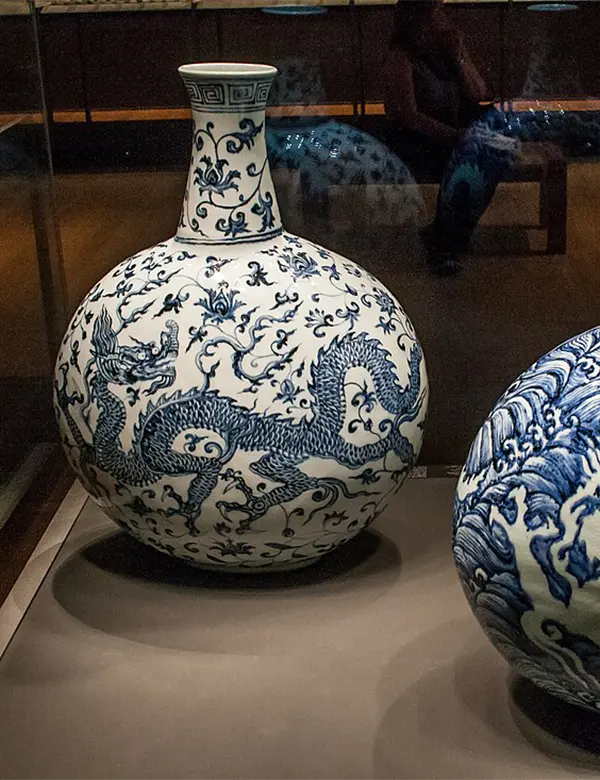Two flasks with dragons