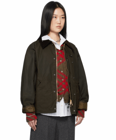Alternative view of Barbour Khaki Transport Wax Jacket