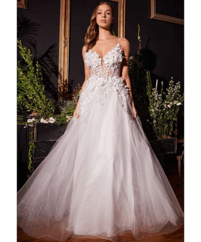 Alternative view of CM321W Illusion Bodice Lace-Up Back Wedding Gown