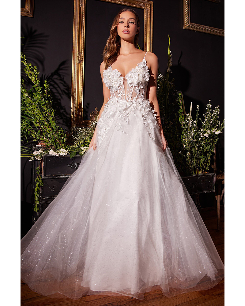 Alternative view of CM321W Illusion Bodice Lace-Up Back Wedding Gown