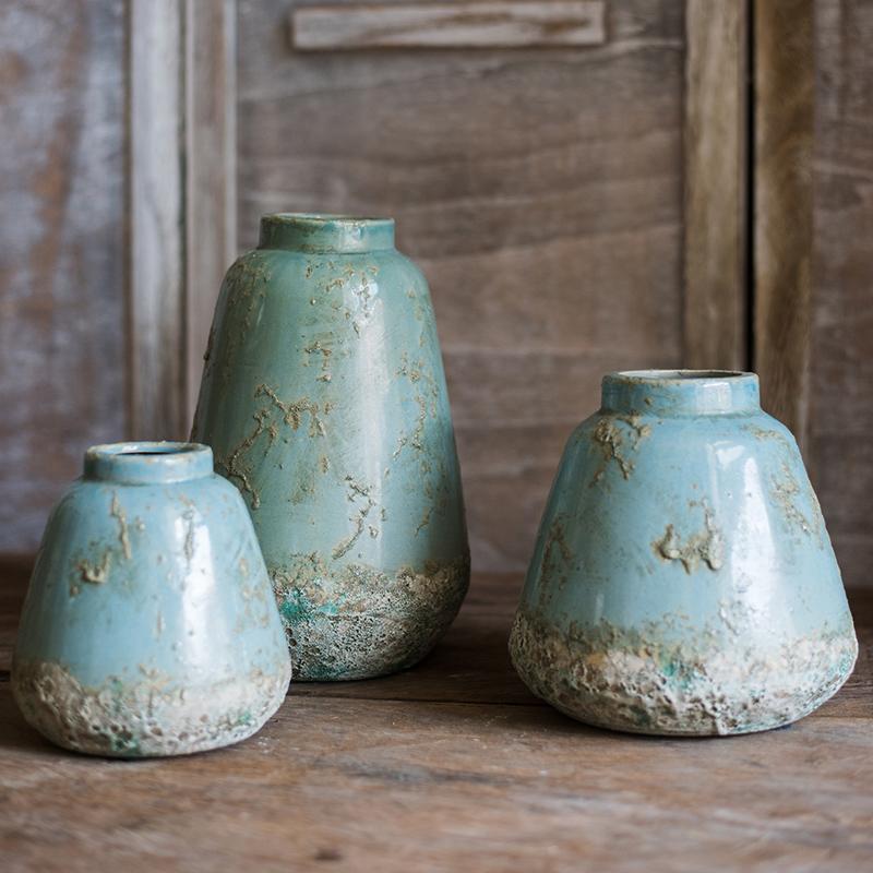 turquoise ceramic vase rusticreach 946868