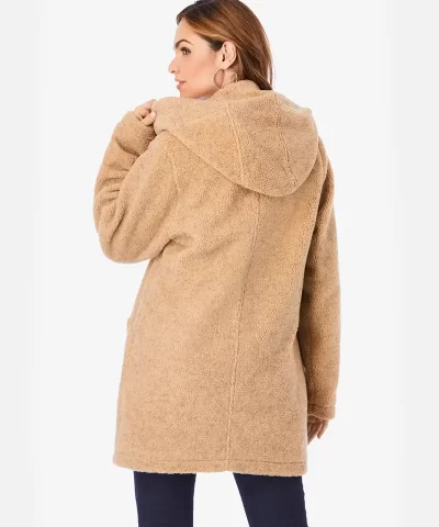 Hooded Teddy Fleece Coat - Image 4