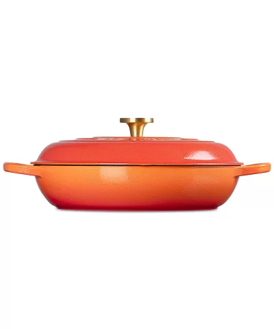 Alternative view of Signature 5-Qt. Flamme Dorée Round Braiser with Crucible Knob - 100th Anniversary Edition
