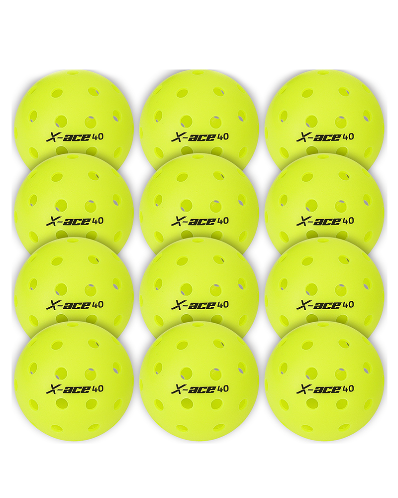 X-Ace 40 Tournament Grade Rotational Pickleball - USAPA Approved Outdoor Ball 12 Pack
