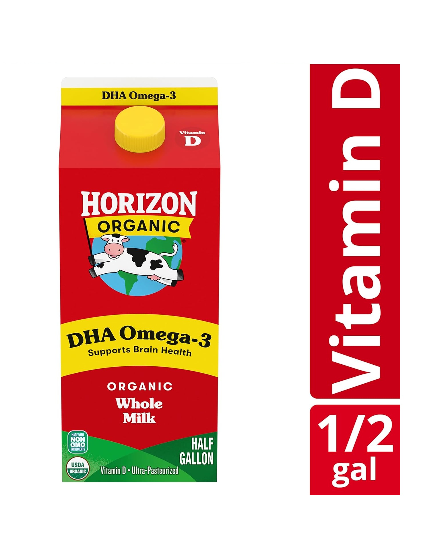 Alternative view of Horizon Organic DHA Omega-3 Milk, DHA Whole Milk, 64 fl oz Half Gallon Carton