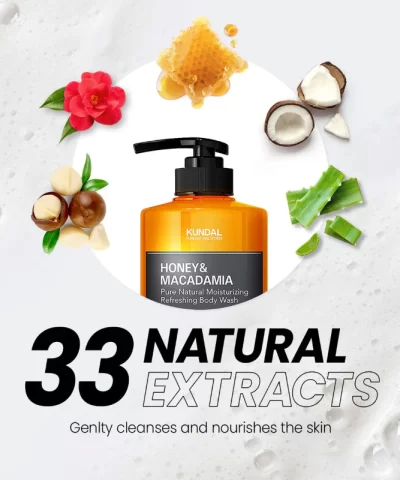 KUNDAL Honey & Macadamia Body Wash 500ml - Image 3