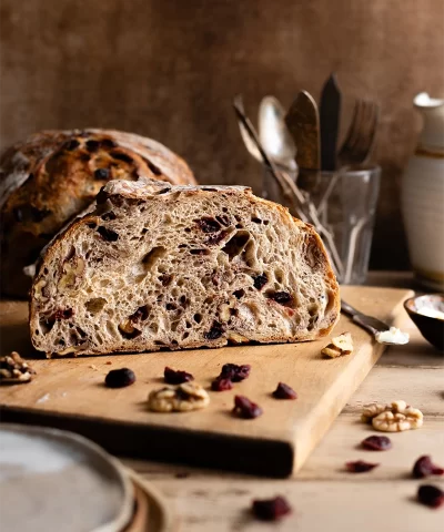 Alternative view of Walnut and Cranberry Loaf - Sourdough