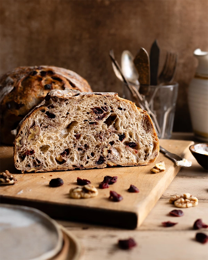 Alternative view of Walnut and Cranberry Loaf - Sourdough