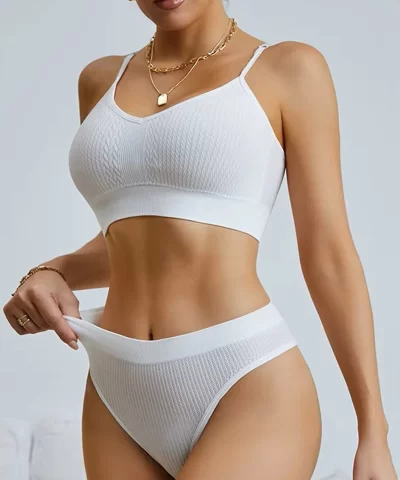 Seamless Sports Bra Gym Set | Adjustable Jacquard Vest for Everyday - Image 8