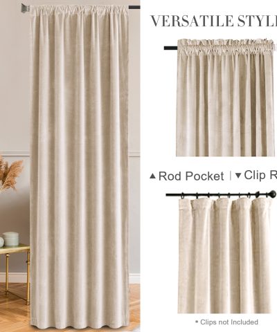 Blackout Curtains 1-Panel, Ring Top Room Darkening Drapes for Bedroom - Image 5