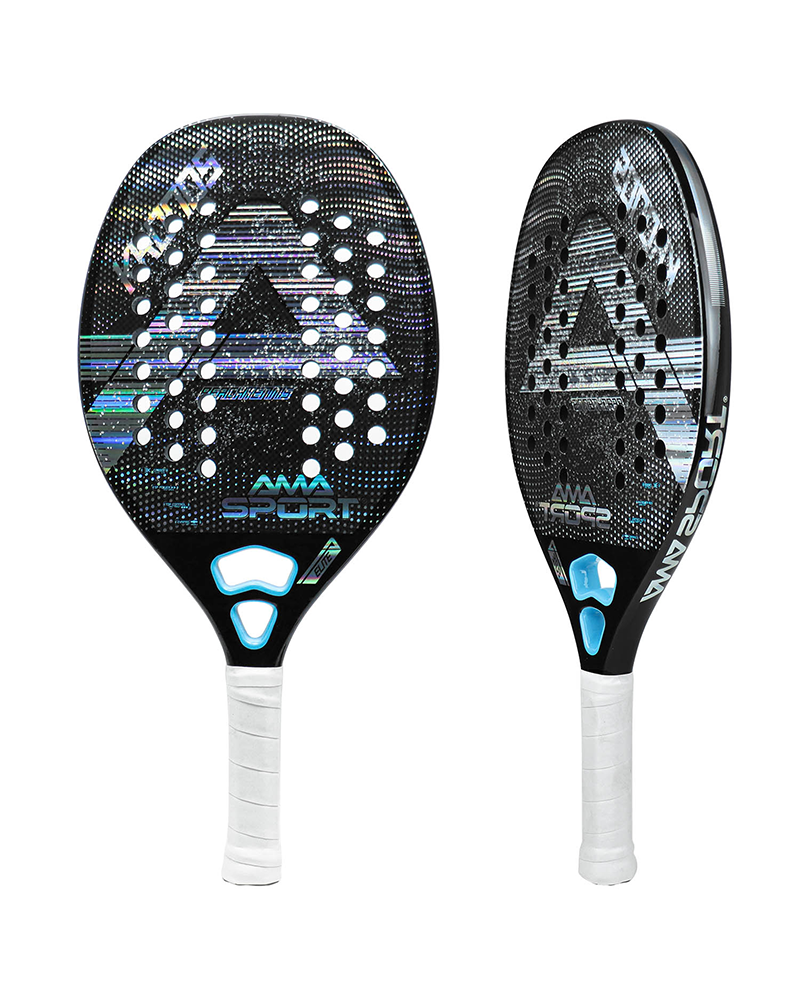 Alternative view of 12K Sand Grit Carbon Fiber Visible Weave Beach Tennis Racket