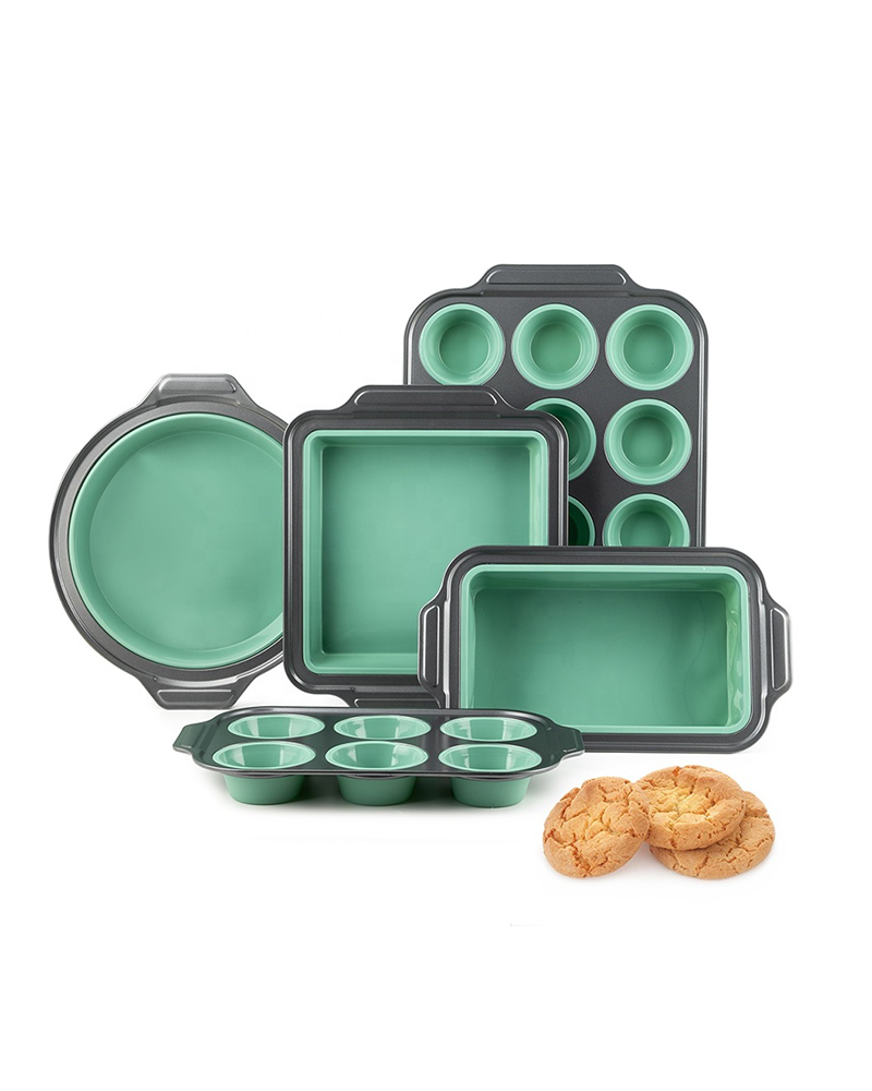 Square Bread & Cake Mold - Non-Stick Silicone Baking Pan, Pastry Tool 5Pcs Set