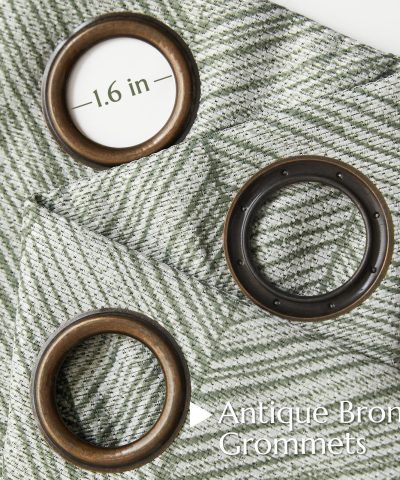 Herringbone Curtains 96"L x 50" W Jacquard Grommet Panels for Living Room & Bedroom - Image 5
