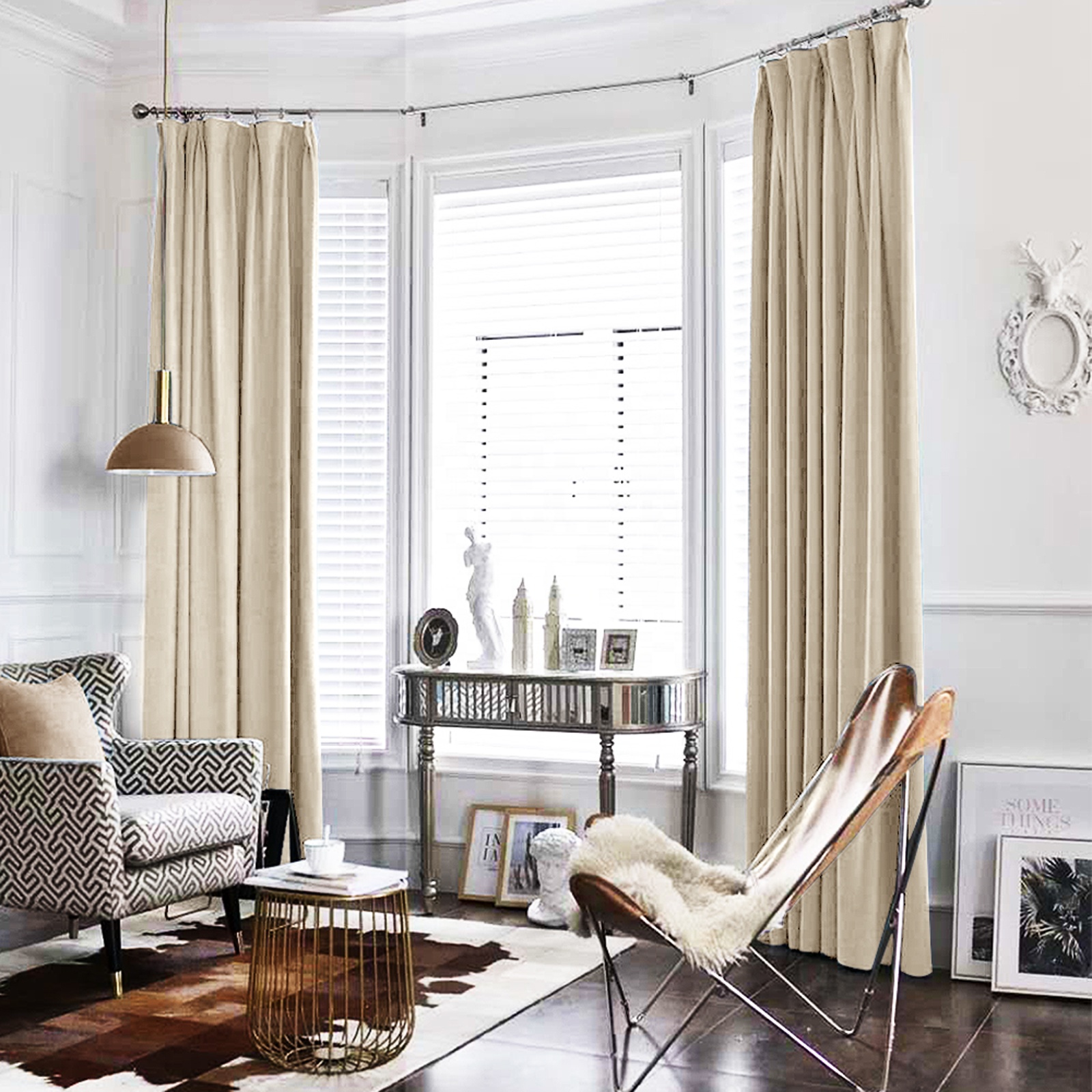 Alternative view of Blackout Curtains 1-Panel, Ring Top Room Darkening Drapes for Bedroom