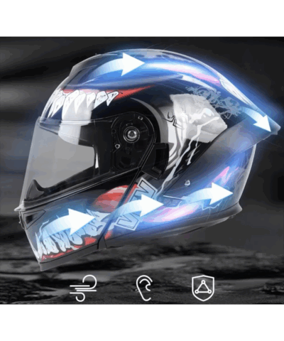 LED Flip-Up Modular Motorcycle Helmet | Full-Face for Men & Women - Image 3