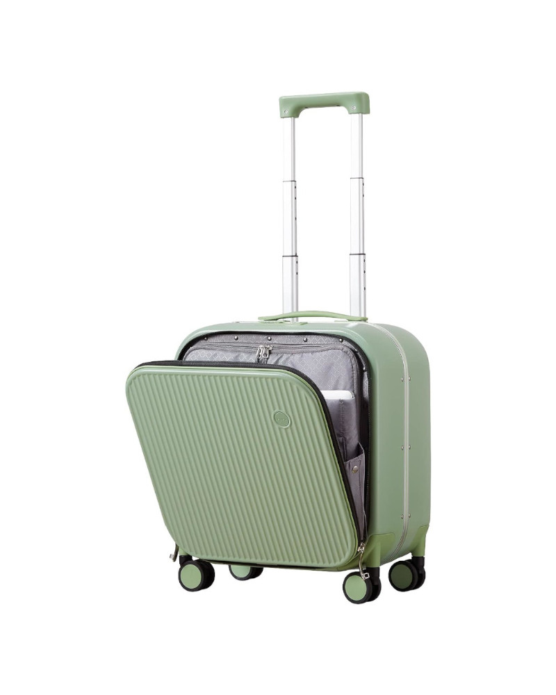 Mixi 2023 Carry On Suitcase Aluminum Frame Front Laptop Pocket Luggage PC TSA Lock Spinner Whieels Carry on %E2%80%93 Green18 2