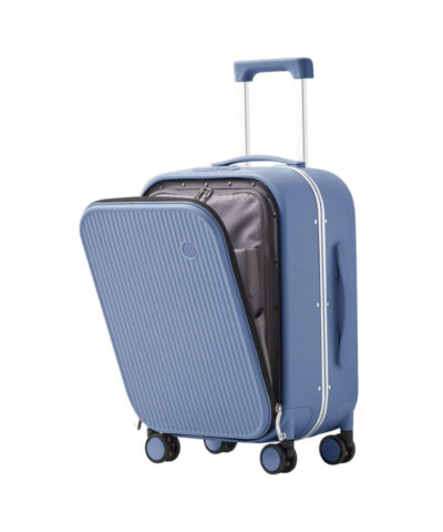 Mixi 2023 Carry On Suitcase Aluminum Frame Front Laptop Pocket Luggage PC TSA Lock Spinner Whieels Carry on %E2%80%93 blue20
