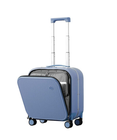 Mixi 2023 Carry On Suitcase Aluminum Frame Front Laptop Pocket Luggage PC TSA Lock Spinner Whieels Carry on - 18 inch-25082729
