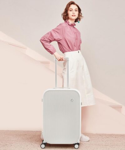 Mixi 2023 Carry On Suitcase Aluminum Frame Front Laptop Pocket Luggage PC TSA Lock Spinner Whieels Carry on 25082726 3