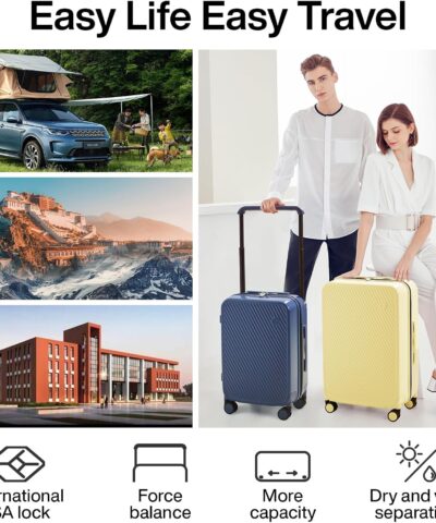 Mixi Expandable Carry On Luggage Lightweight Large Capacity Wide Handle PC Travel Suitcases Spinner Wheels TSA Lock 25082706 2