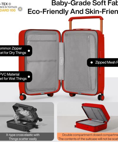 Mixi Expandable Carry On Luggage Lightweight Large Capacity Wide Handle PC Travel Suitcases Spinner Wheels TSA Lock 25082706 3