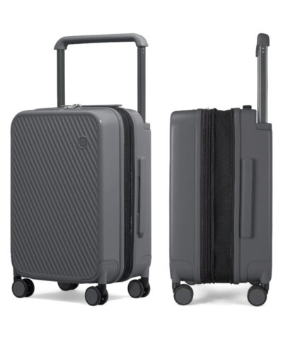 Mixi Expandable Carry On Luggage Lightweight Large Capacity Wide Handle PC Travel Suitcases Spinner Wheels TSA Lock grey 20