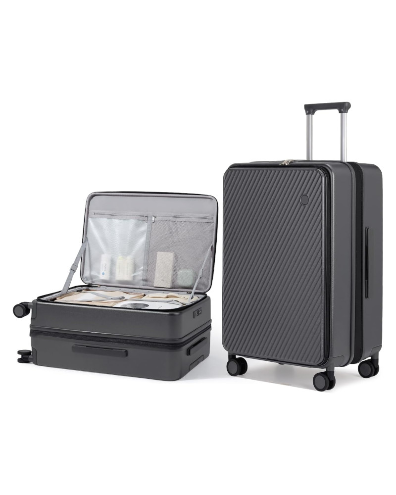 Alternative view of Mixi Expandable Carry On Luggage PC Hard Shell Suitcase Top Opening Rolling Travel Suitcases with Spinner Wheels TSA Lock