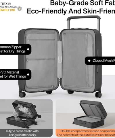 Mixi Gorgeous Wide Handle Suitcase Travel Luggage Rolling Carry On Cabin Hardside Patent Design 25082562 4