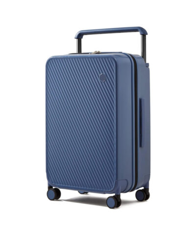 Mixi Gorgeous Wide Handle Suitcase Travel Luggage Rolling Carry On Cabin Hardside Patent Design blue 24