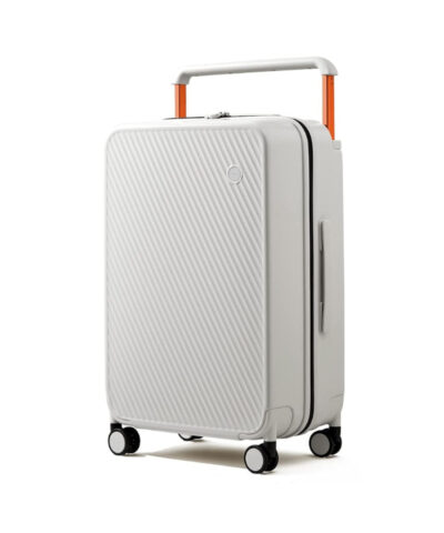 Mixi Gorgeous Wide Handle Suitcase Travel Luggage Rolling Carry On Cabin Hardside Patent Design white 24