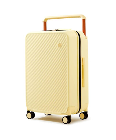 Mixi Gorgeous Wide Handle Suitcase Travel Luggage Rolling Carry On Cabin Hardside Patent Design yellow 24