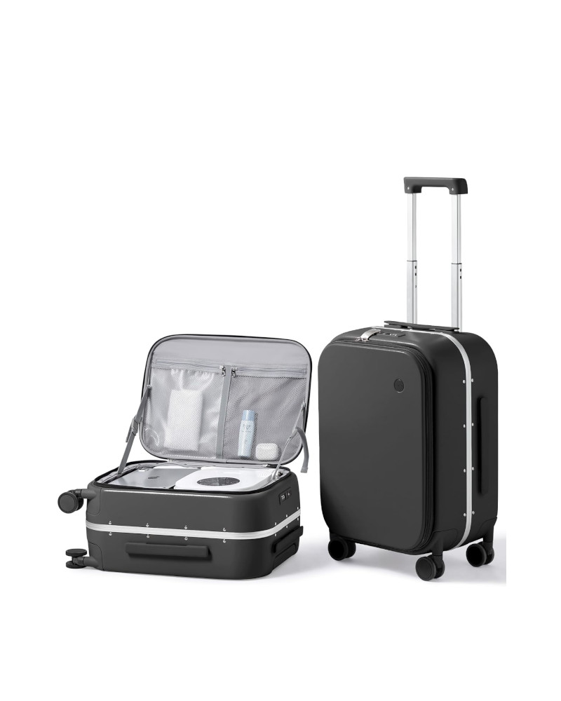 Alternative view of Mixi New PC Aluminum Frame Suitcase Front Opening Rolling Travel Luggage