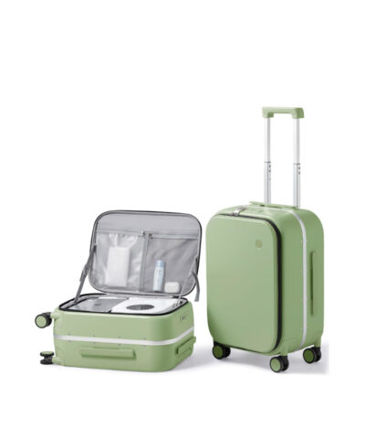 Mixi New PC Aluminum Frame Suitcase Front Opening Rolling Travel Luggage green 20
