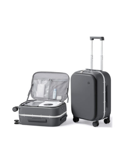 Mixi New PC Aluminum Frame Suitcase Front Opening Rolling Travel Luggage grey 20