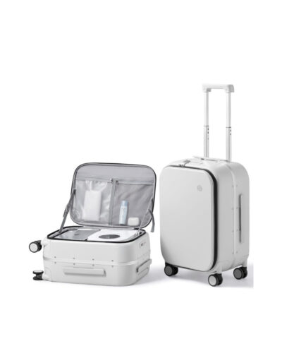 Mixi New PC Aluminum Frame Suitcase Front Opening Rolling Travel Luggage white 20