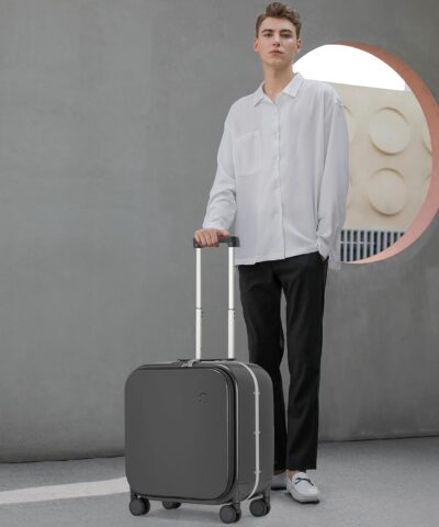 Mixi New Patent Design Carry On Rolling Luggage Polycarbonate Aluminum Frame Elegant Noble 18 inch 25082573 3