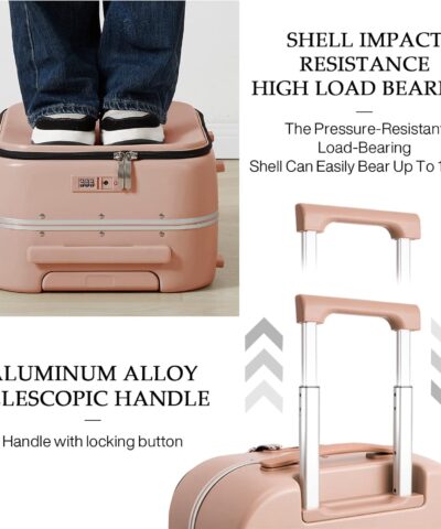 Mixi New Patent Design Carry On Rolling Luggage Polycarbonate Aluminum Frame Elegant Noble 18 inch 25082573 6