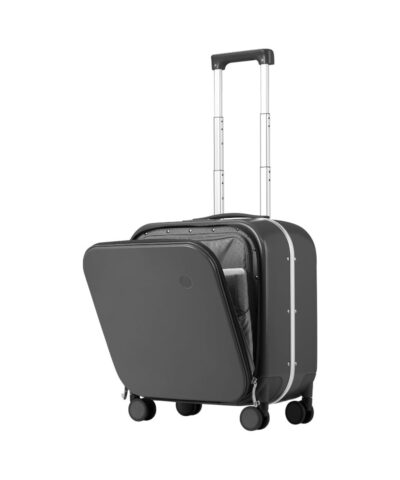 Mixi New Patent Design Carry On Rolling Luggage Polycarbonate Aluminum Frame Elegant Noble 18 inch black