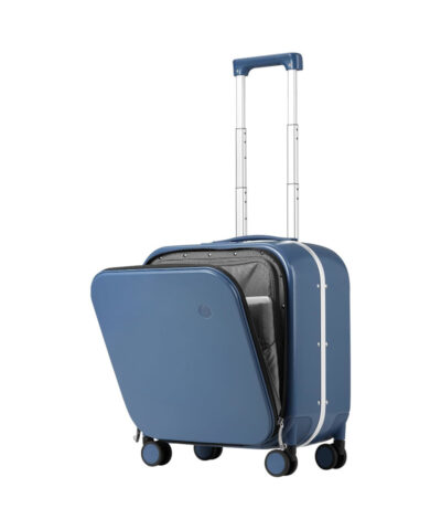 Mixi New Patent Design Carry On Rolling Luggage Polycarbonate Aluminum Frame Elegant Noble 18 inch blue