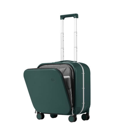 Mixi New Patent Design Carry On Rolling Luggage Polycarbonate Aluminum Frame Elegant Noble 18 inch darkgreen
