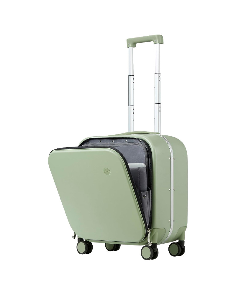 Alternative view of Mixi New Patent Design Carry On Rolling Luggage Polycarbonate Aluminum Frame Elegant Noble - 18 inch