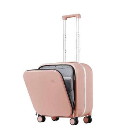 Mixi New Patent Design Carry On Rolling Luggage Polycarbonate Aluminum Frame Elegant Noble 18 inch pink