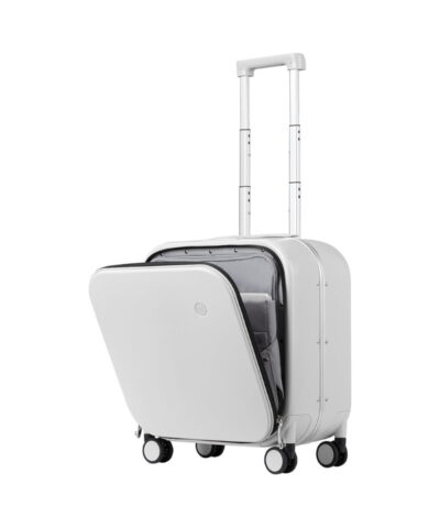 Mixi New Patent Design Carry On Rolling Luggage Polycarbonate Aluminum Frame Elegant Noble 18 inch white