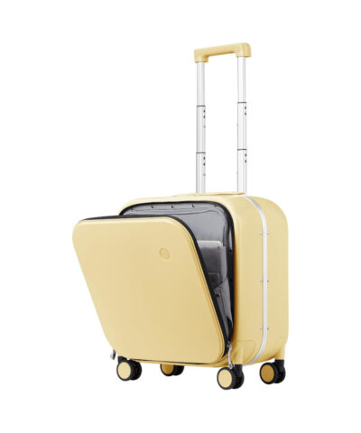 Mixi New Patent Design Carry On Rolling Luggage Polycarbonate Aluminum Frame Elegant Noble 18 inch yellow