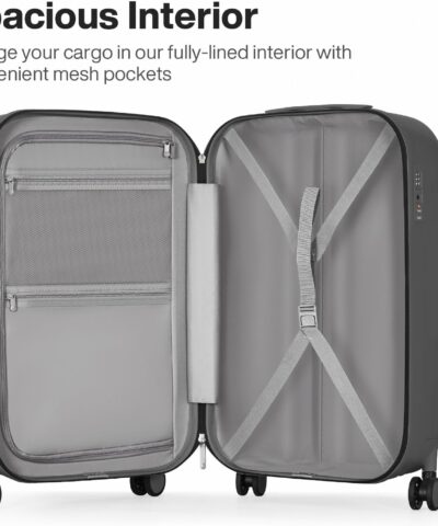 Mixi Striped Travel Luggage Cabin Size Luggage Lightweight Carry On Case Rolling Wheel PC Suitcase 25082626 10